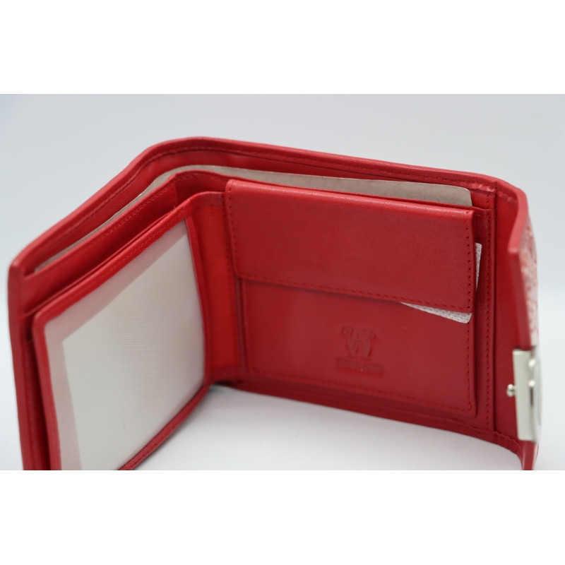 Жіночий шкіряний гаманець Wanlima w11045341030 Red/White