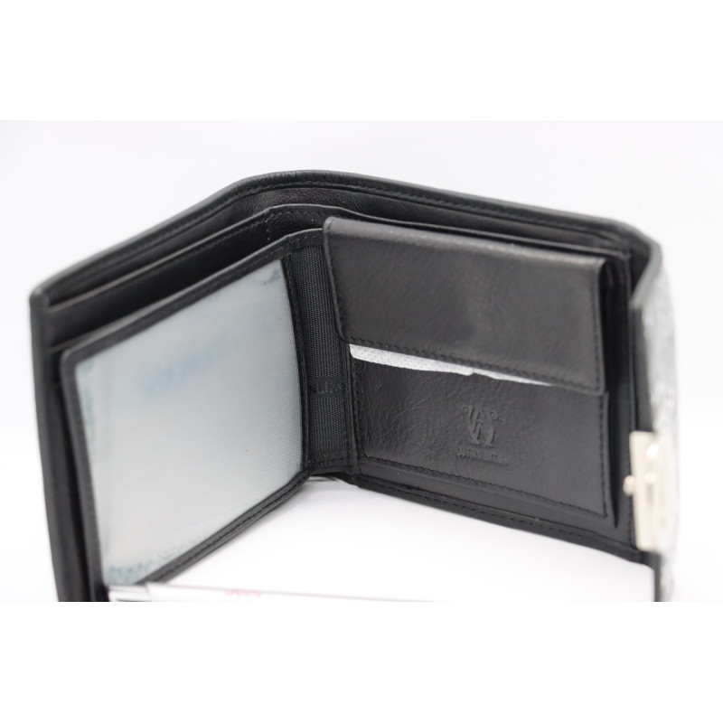 Жіночий шкіряний гаманець Wanlima w11045341030 Black/White