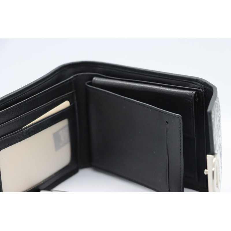 Жіночий шкіряний гаманець Wanlima w11045341030 Black/White