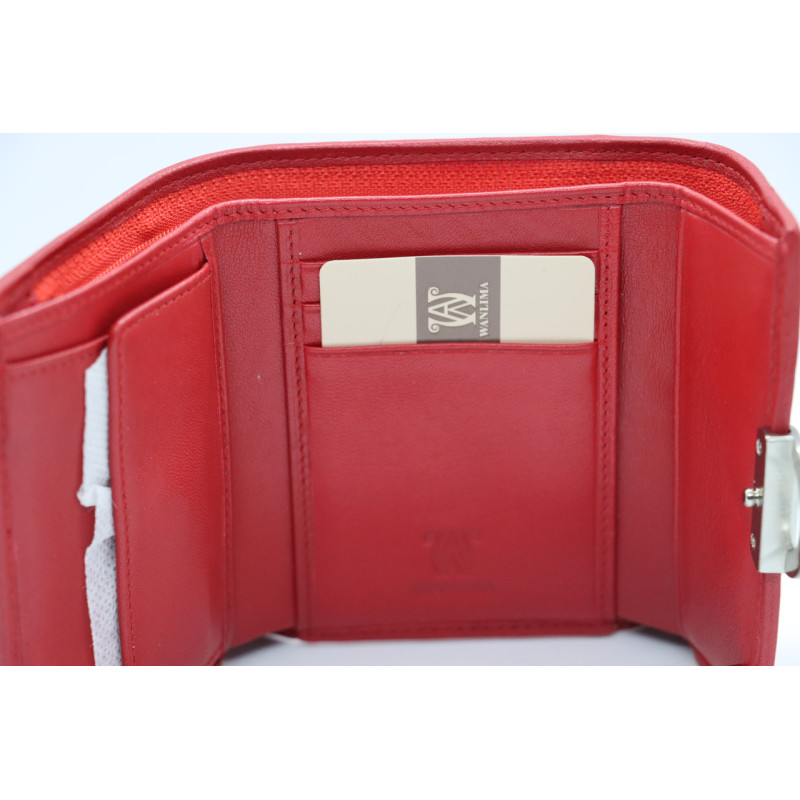 Жіночий шкіряний гаманець Wanlima w11045340663 Red/White