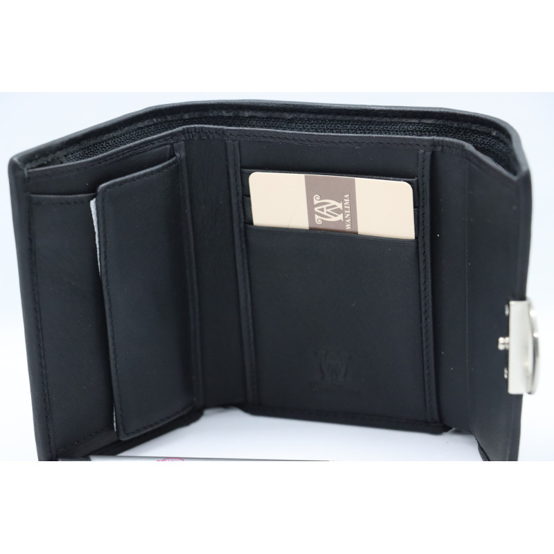 Женский кожаный кошелёк Wanlima w11045340663 Black/White