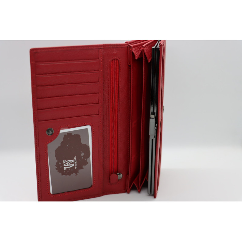 Жіночий шкіряний гаманець Wanlima w72047550013j9 Red
