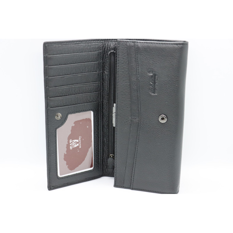 Жіночий шкіряний гаманець Wanlima w72047550013j9 Black