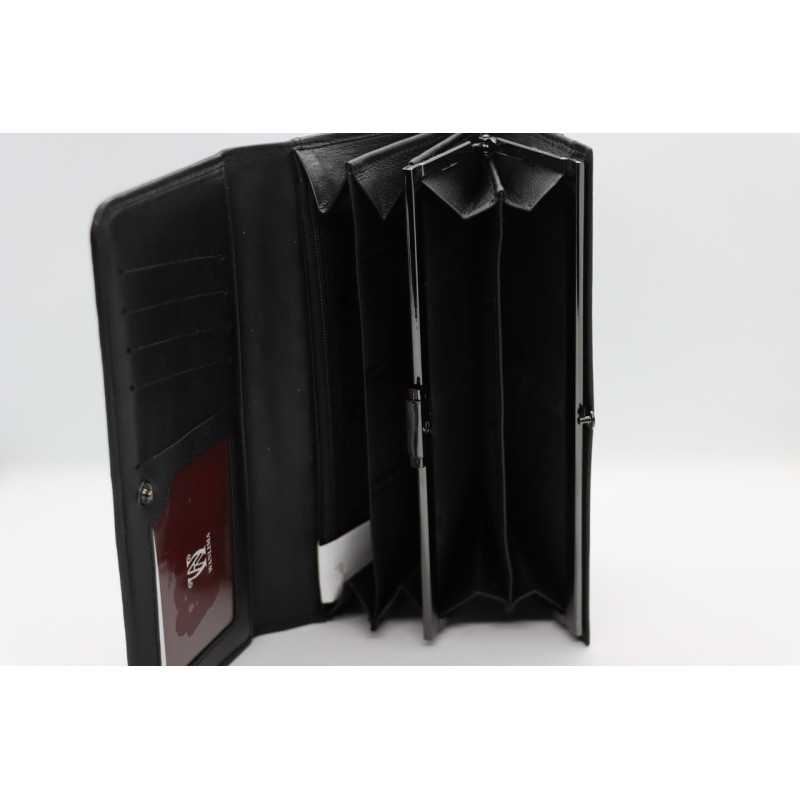 Жіночий шкіряний гаманець Wanlima w50044076 Black