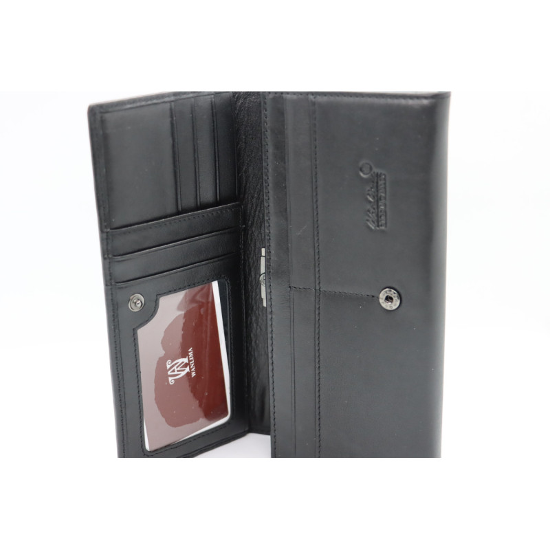 Жіночий шкіряний гаманець Wanlima w50044075 Black