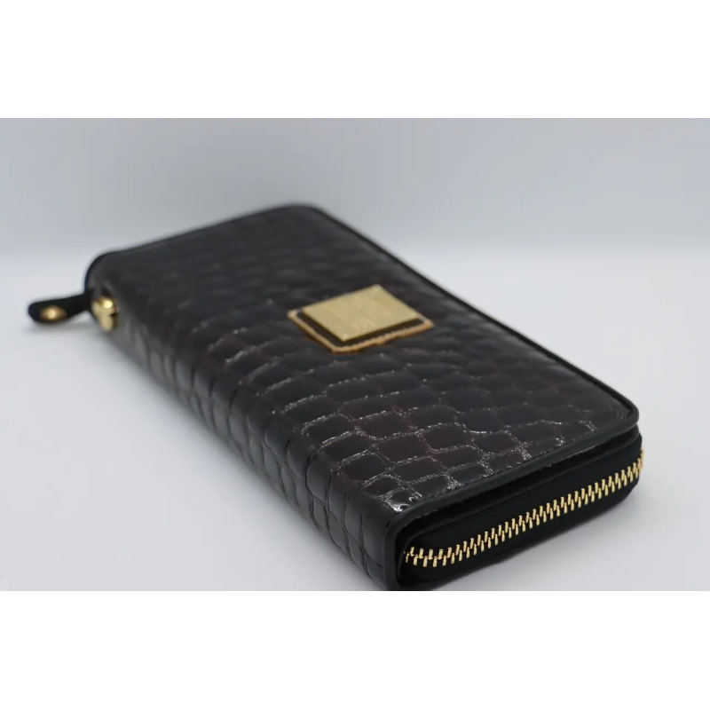 Женский кожаный кошелёк Wanlima w82022679997 Black/Gray