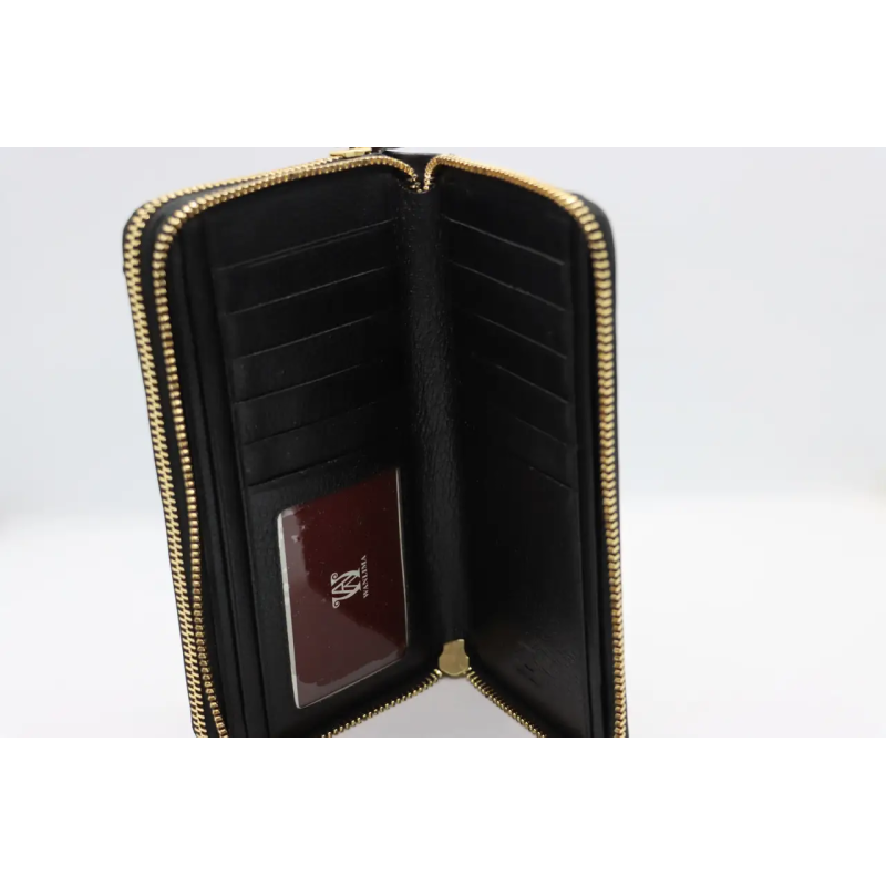 Женский кожаный кошелёк Wanlima w82022679998 Black/Gray
