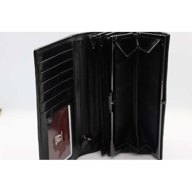 Жіночий шкіряний гаманець Wanlima w50045093 Black