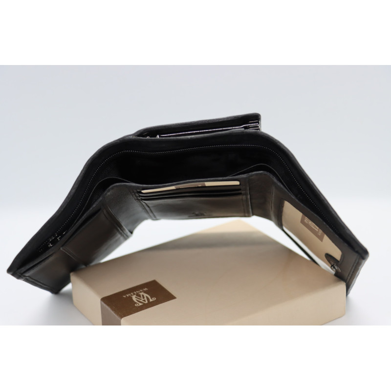 Жіночий шкіряний гаманець Wanlima w81042670015b1 Black/Gray