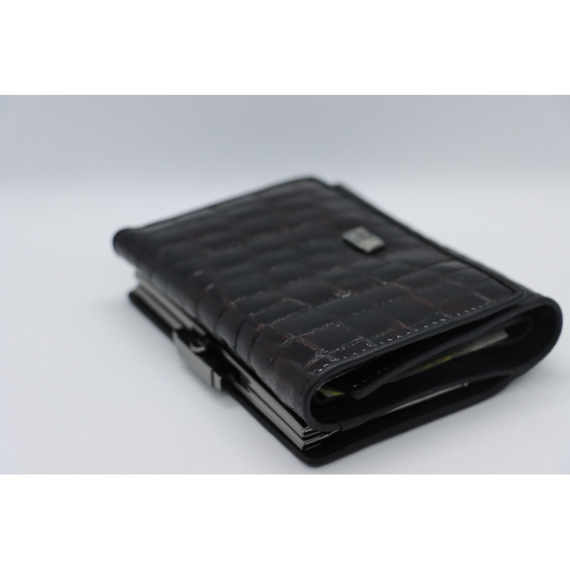 Жіночий шкіряний гаманець Wanlima w81042670015b1 Black/Gray