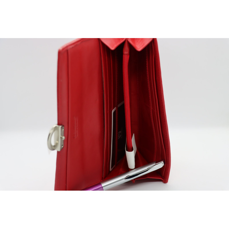 Женский кожаный кошелёк Wanlima w11045340661b2 Red/White